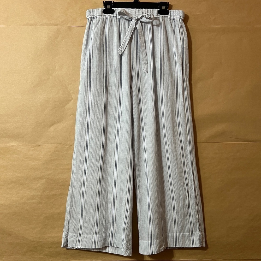 Marine Layer | Aly Pant Linen Tencel Striped Wide Leg Pants High Rise Size S